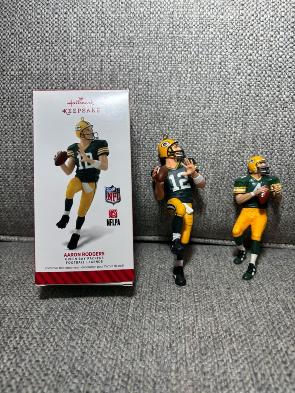 Hallmark Keepsake Green Bay Packers Ornament Set Aaron Rodgers Brett Favre NFL